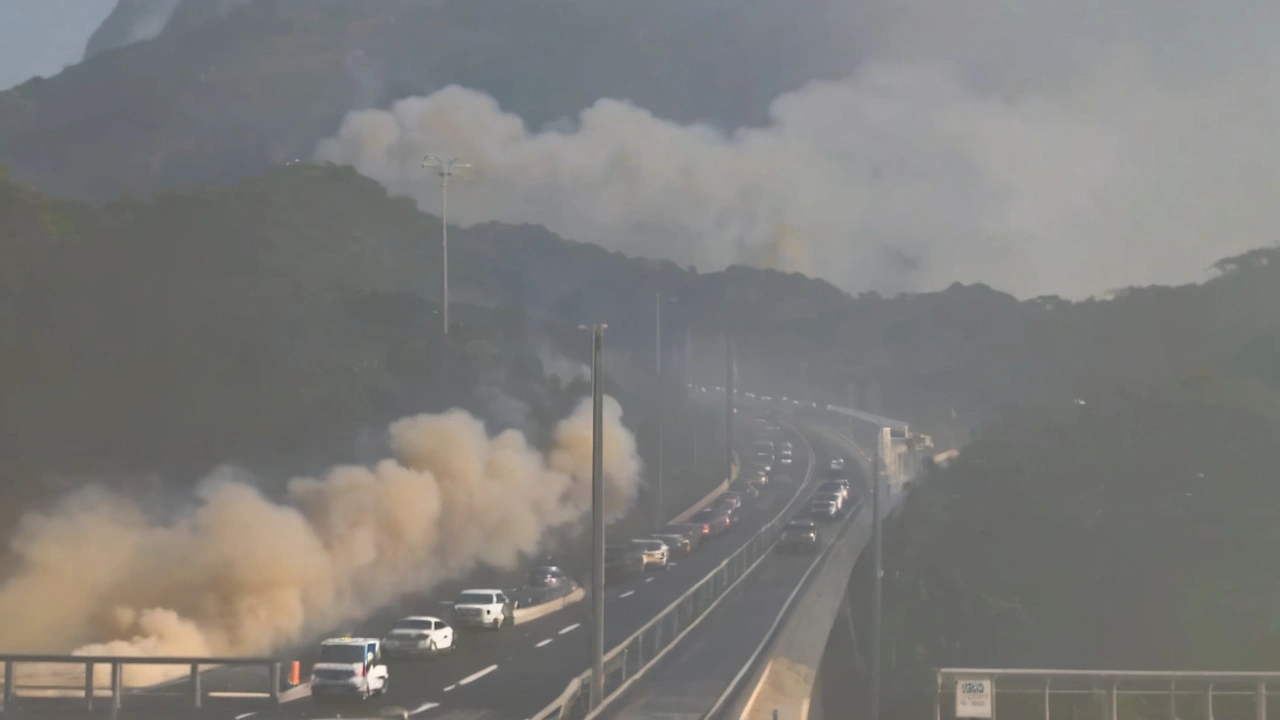 Incêndio na Linha Amarela do Rio de Janeiro causa congestionamentos e diversos feridos